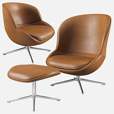 Hyg Lounge Chair: High & Low Swivel 3D model image 1 