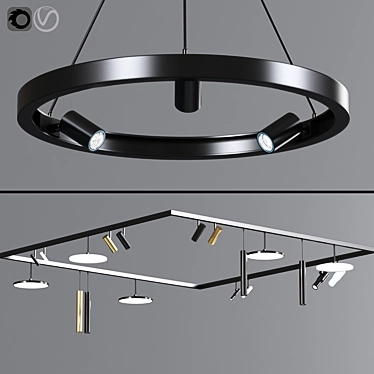 Versatile Ceiling Track Light 3D model image 1 