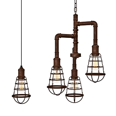 Vintage Pendant Light: EGLO PORT SETON SET 3D model image 1 