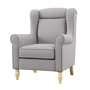 Elegant Gallegos Wingback Chair 3D model image 1 