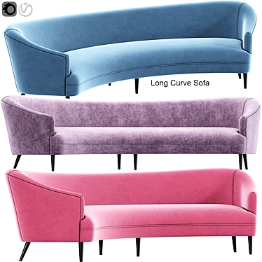 Sleek Curve Sofa: Ready-to-Use Design 3D model image 1 