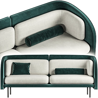 Minimalist Green Sofa: 3dsmax2014 & V-ray 3D model image 1 