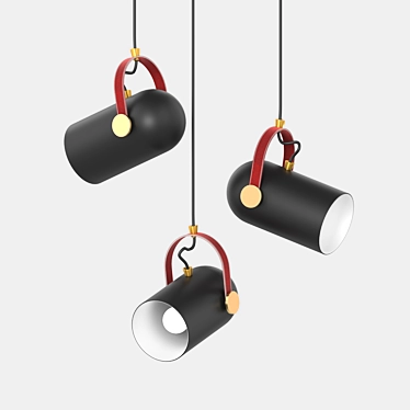 Title: Sleek Black Bullet Pendant Light 3D model image 1 