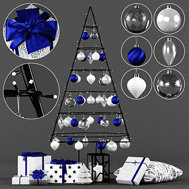 Festive Tree Decor Set 3D model image 1 