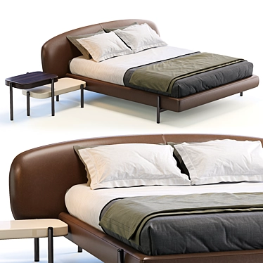 Elegant Busneli Bed ERMIONE 3D model image 1 