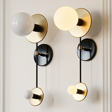 Brass Elegance Double Wall Sconce 3D model image 1 