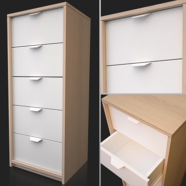 Sleek ASKVOLL 5-Drawer Chest 3D model image 1 