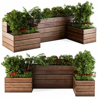 Outdoor Red Floral Planter 3D model image 1 