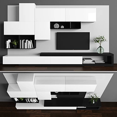 Modern TV Stand Set 082 3D model image 1 