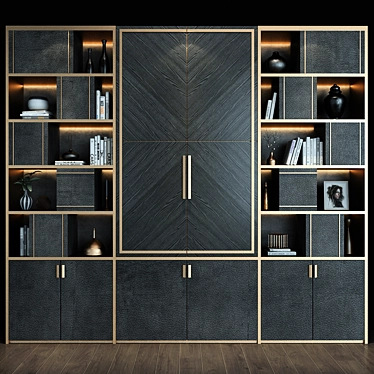 Elegant Modern Cabinet 3D model image 1 