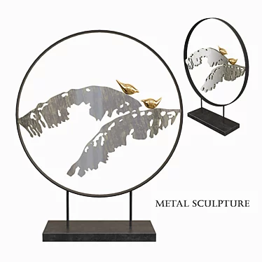 Elegant Metal Art Sculpture 3D model image 1 