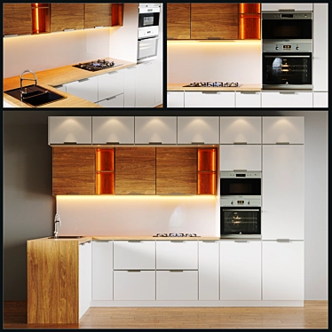  Modern Kitchen Set 3D model image 1 