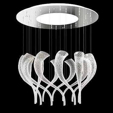 Elegant Swing Glass Ceiling Light 3D model image 1 