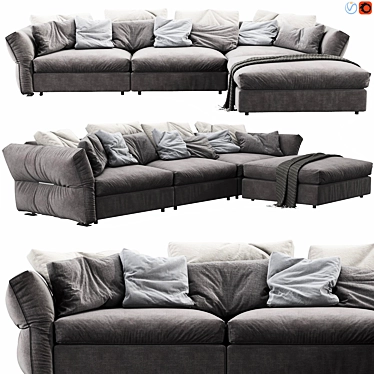 Flexform Newbridge Chaise Lounge - Stylish Comfort in Every Detail 3D model image 1 