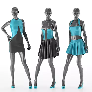 Marvelous Designer Women's Dress Set 3D model image 1 