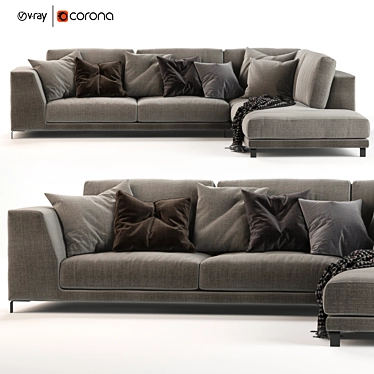 Elegant Artis Sofa: Italian Craftsmanship 3D model image 1 