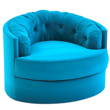 Luxury Turquoise Swivel Chair 3D model image 1 