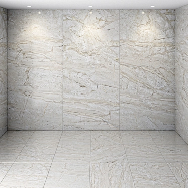 Elegant White Marble Coaster Set 3D model image 1 
