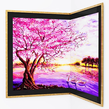 Elegant Angle Framed Artwork 3D model image 1 