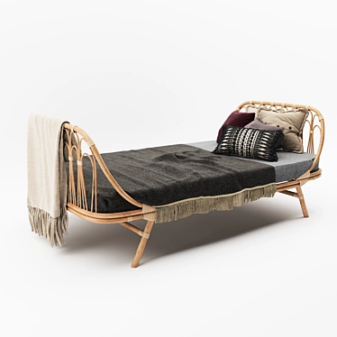 Eco Rattan Day Bed - Natural 3D model image 1 