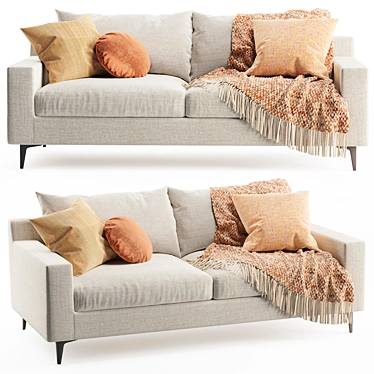 Sleek Sloan Fabric Sofa 3D model image 1 