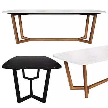 Concorde Wood Table - Organic Elegance 3D model image 1 