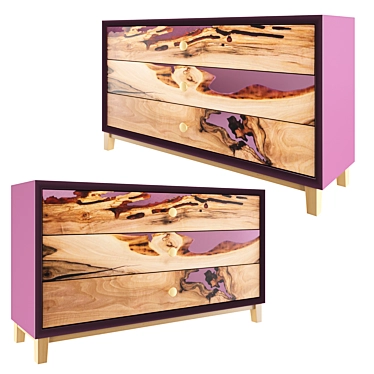 Violet 4-Drawer Chest 3D model image 1 