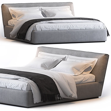 Sophisticated Elegance: Flou Gentleman Bed 3D model image 1 