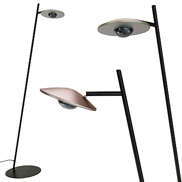 Minimalist Metal and Plastic LED Floor Lamp 3D model image 1 