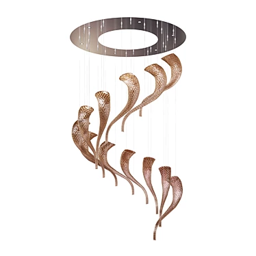 Elegant Glass Swing Ceiling Light 3D model image 1 