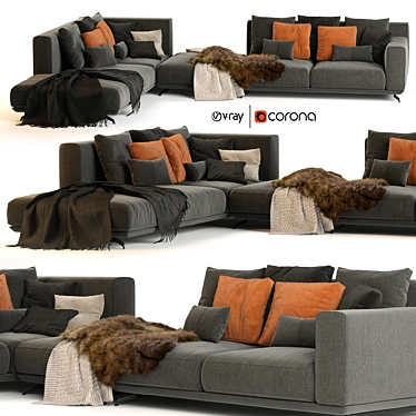 Dalton Sofa: Luxurious Comfort for Modern Living 3D model image 1 