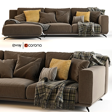 Elegant Dalton Sofa: 278x166 - Ditre Italia 3D model image 1 