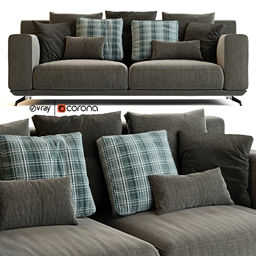 Elegant Dalton Sofa 200x106cm: Premium Comfort 3D model image 1 