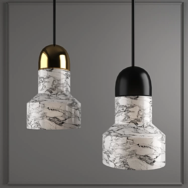 Sleek Marble Pendant Lighting 3D model image 1 