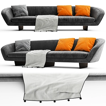 Segno Lounge Sofa: Sleek Design, Optimum Comfort 3D model image 1 