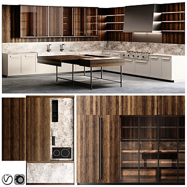 Effeti Impronta Kitchen Set 3D model image 1 