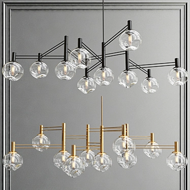 Elegant Flame Chandelier 3D model image 1 