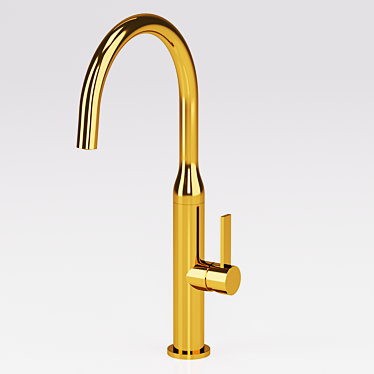 Polished Brass Kitchen Mixer 3D model image 1 