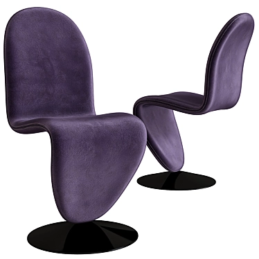 Verpan Leather Chair: Sleek and Elegant 3D model image 1 