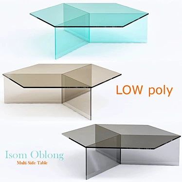 Sleek Glass Multi Side Table 3D model image 1 