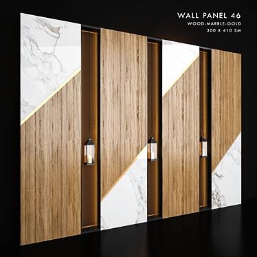 Modern Wall Panel 46 3D model image 1 