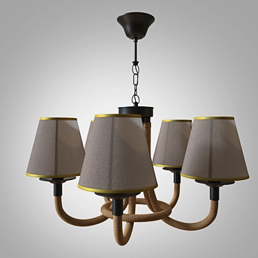 Elegant Corda FR4402-PL-05-GB Chandelier 3D model image 1 