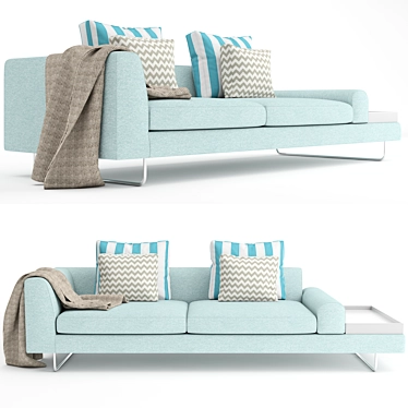 Moya Lost Velvet Sofa - 2600mm Width 3D model image 1 