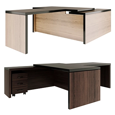 Modern Executive Desk 3D model image 1 