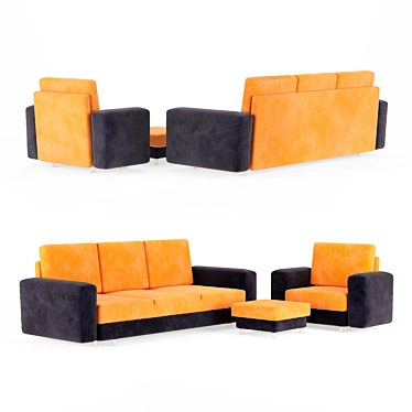 Modern Microfaset GTR Sofa 3D model image 1 