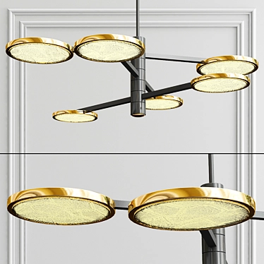 Cameo CH: Elegant Gold Chandelier 3D model image 1 