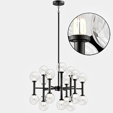 Stellar Spark Chandelier: Modern Elegance in Dimensions 3D model image 1 