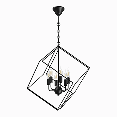 Modern Cage Pendant Light 3D model image 1 