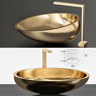 Gold Leaf Vetrofreddo Kool Max Sink 3D model image 1 