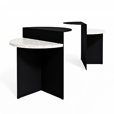 Geometric Terrazzo Side Table 3D model image 1 